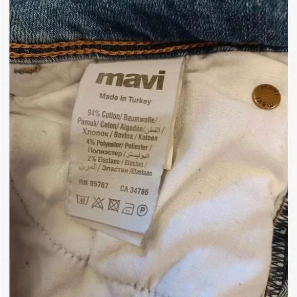 Mavi Tess High Rise Skinny Embroidery Raw Hem Jeans  Size 25 - Picture 12 of 13